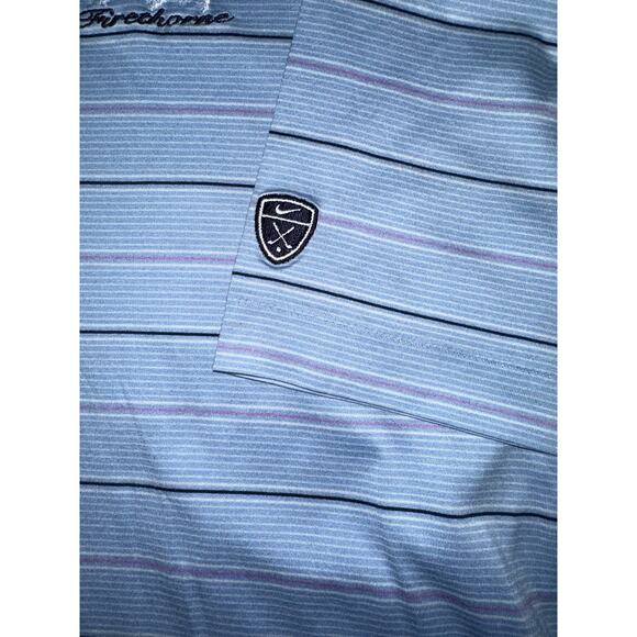 Nike Golf Tiger Woods Light Blue Polo Mens Size Large Chest Logo - Picture 6 of 7